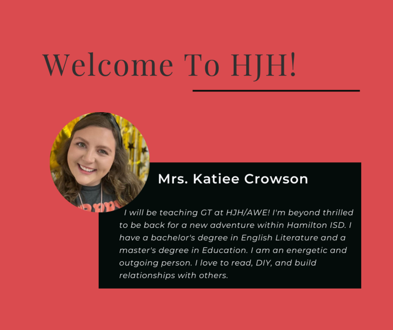 Welome to HJH Mrs. Crowson